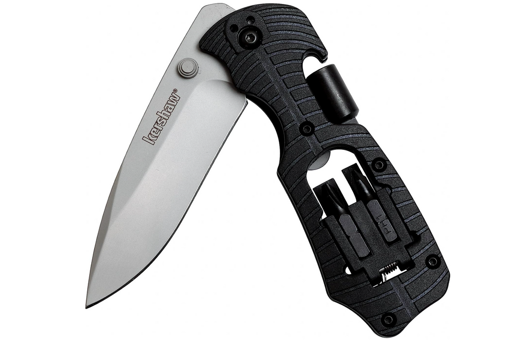 Kershaw Select Fire Multi-Function Pocket Knife, 4-piece Bit Set and Driver,  Manual Washer Folding EDC 1920