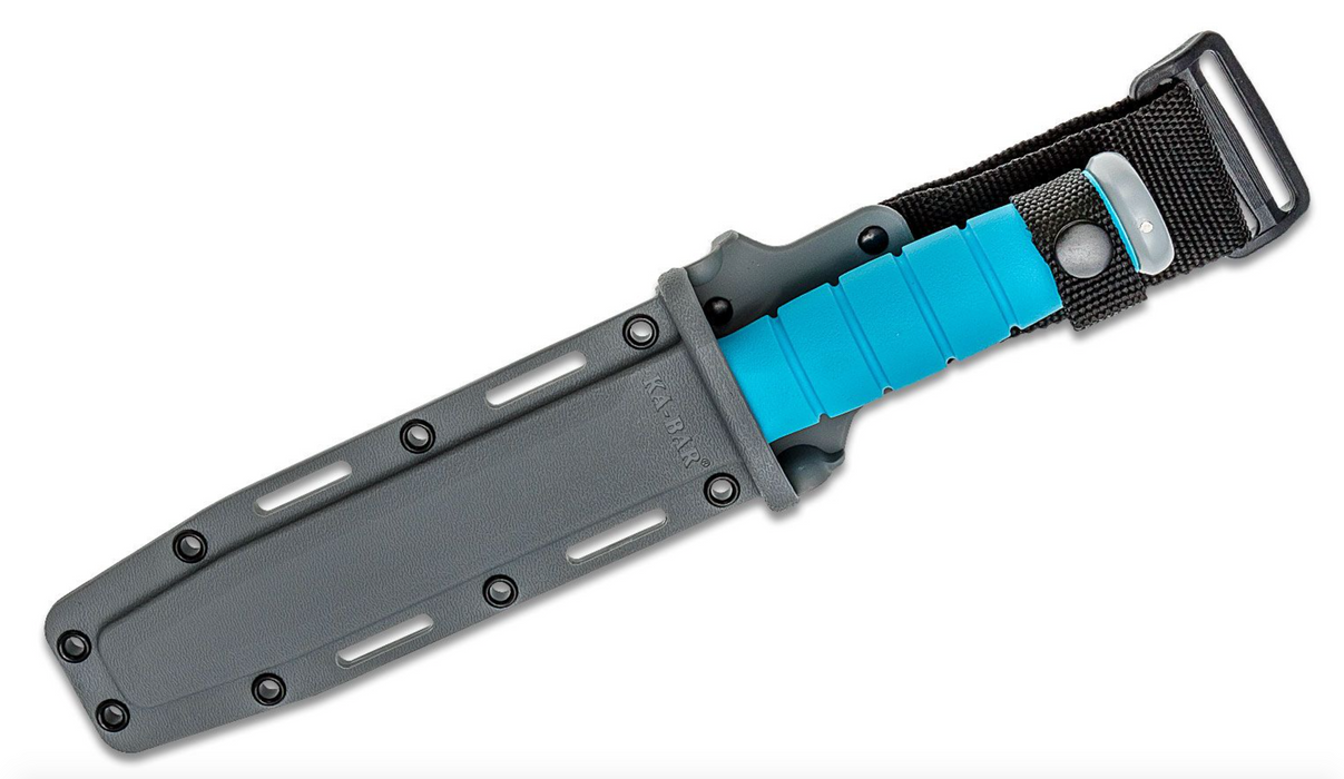 KA-BAR 1313SF Ussf Space-Bar Knife Blue Kraton G Handle, Gray Hard Sheath, Straight Edge