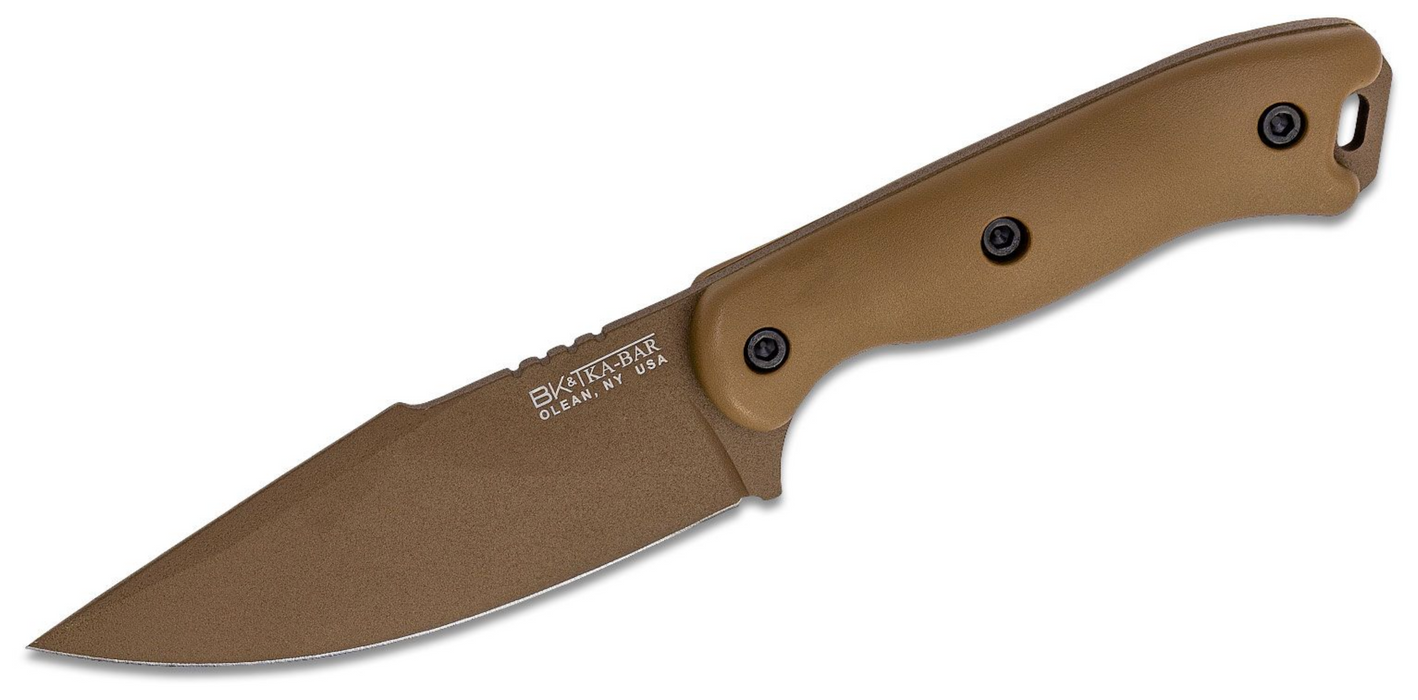 KA-BAR Becker BK18 Short Harpoon Fixed Blade Knife 4.56" 1095 Tan Harpoon Point
